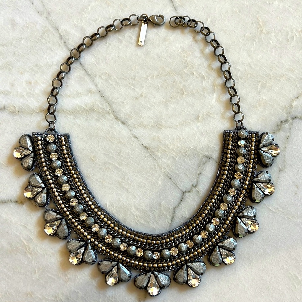 Deepa Gurnani Chrome Statement Necklace